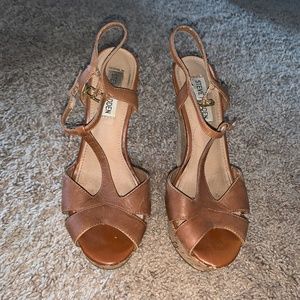 Steve Madden brown leather wedges size 7